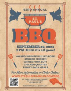 Saint Paul's BBQ September 30